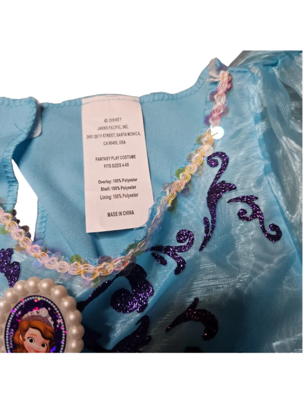 Disney Sofia the First 4-6X Blue Purple Princess Costume Dress